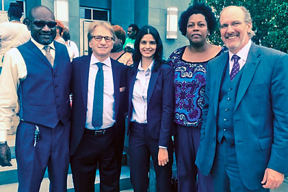 Darryl Howard's family and attorneys outside the courthouse last May.