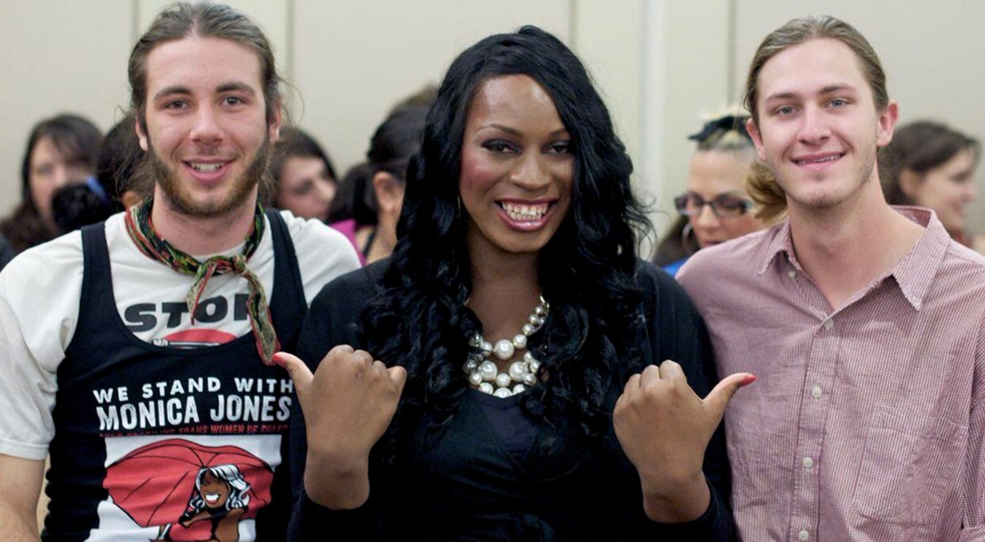 Monica Jones with two Stand with Monica Jones supporters (Photo courtesy of Best Practices Policy).