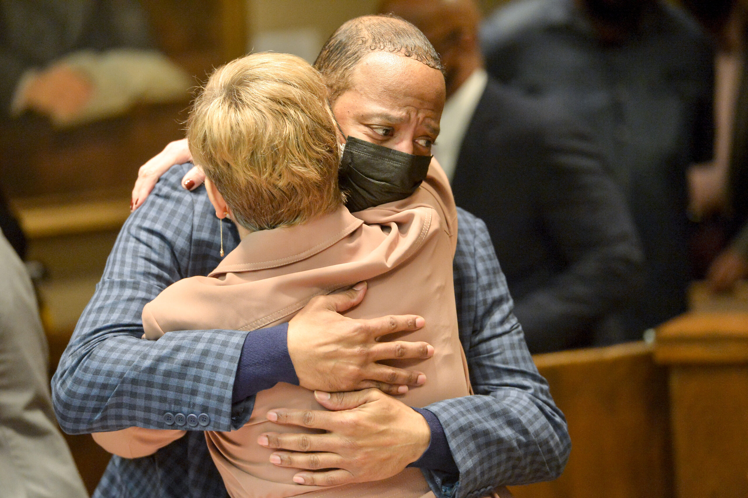 Pervis Payne and his attorney Kelley Henry in court on Jan. 31, 2022 in Memphis, TN. (Brandon Dill/Innocence Project)