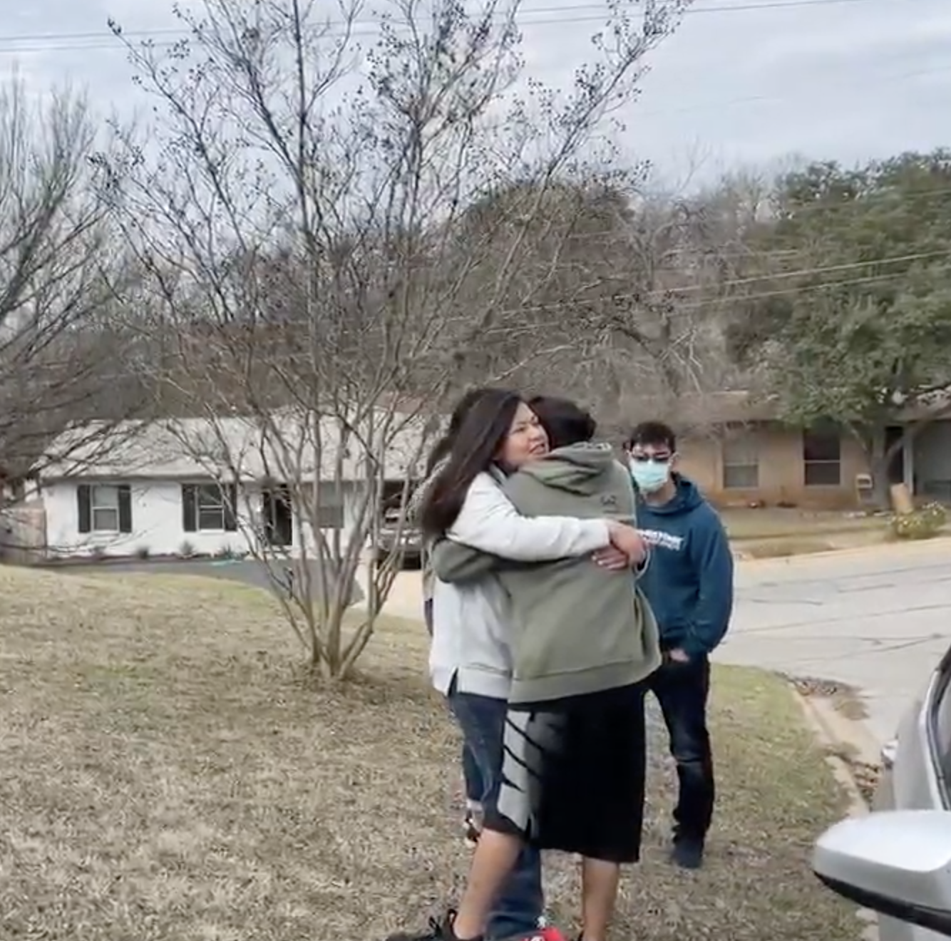 Rosa Jimenez is reunited with her children after being freed in January 2021.
