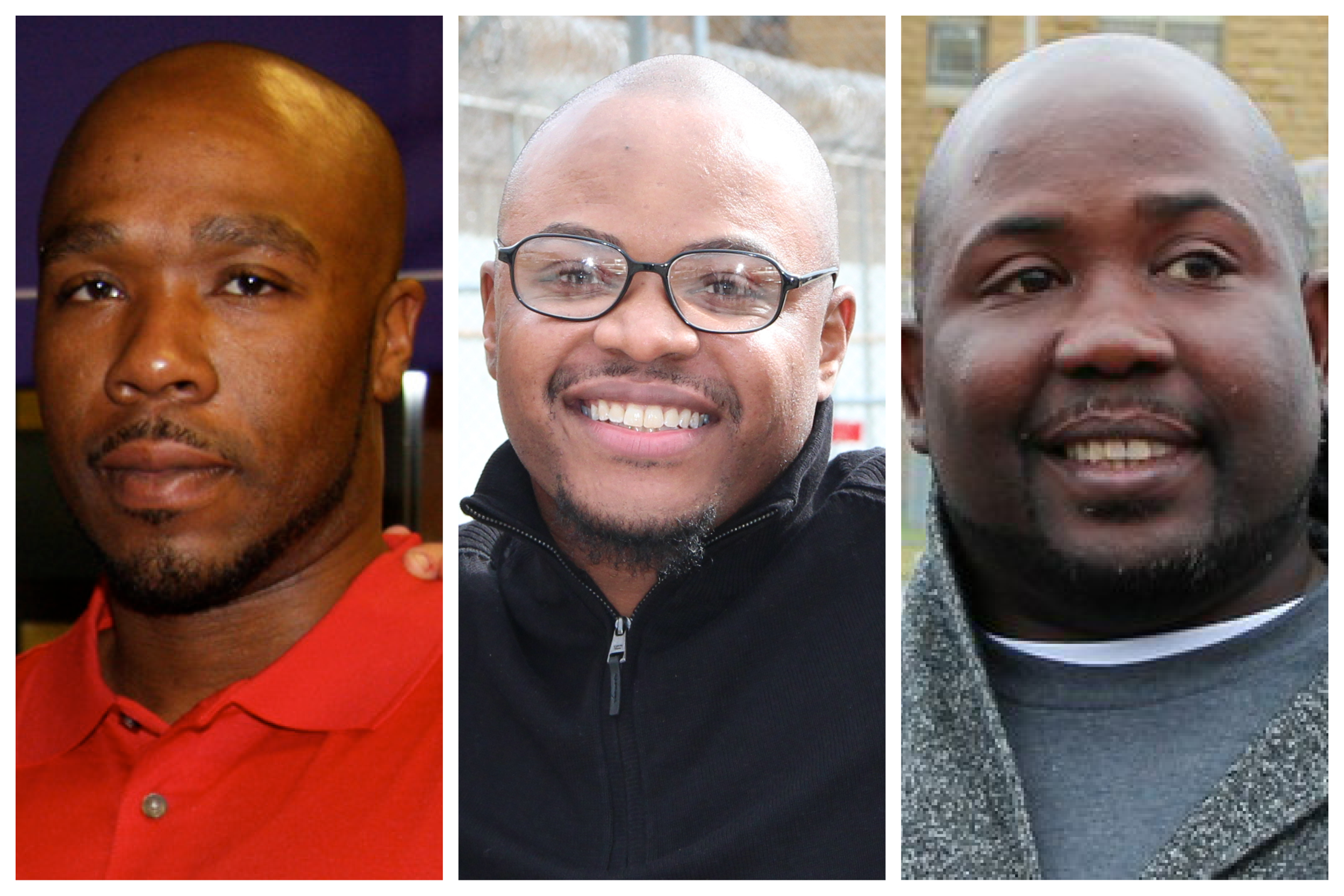 Dixmoor Five members Robert Taylor, Jonathan Barr, and James Harden. (Image: Courtesy of the Innocence Project)